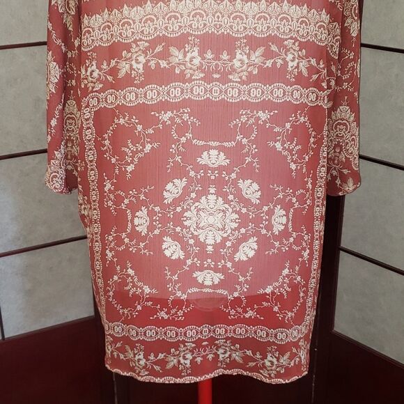 Christopher & Banks Open-faced Floral Designed Transparent Cardigan - Picture 6 of 8